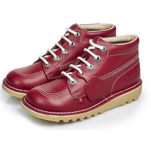 Kickers Kick Hi Womens Ladies Boys Girls Red Ankle Boots Size Adult 3-6