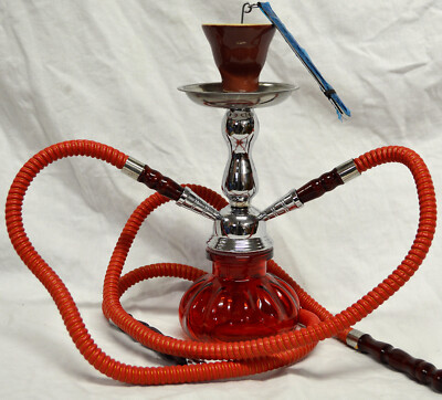 Fora stagnola Shisha Narghile 8 carboncini Narghilè 30cm  2 tubi,10 bocchini 