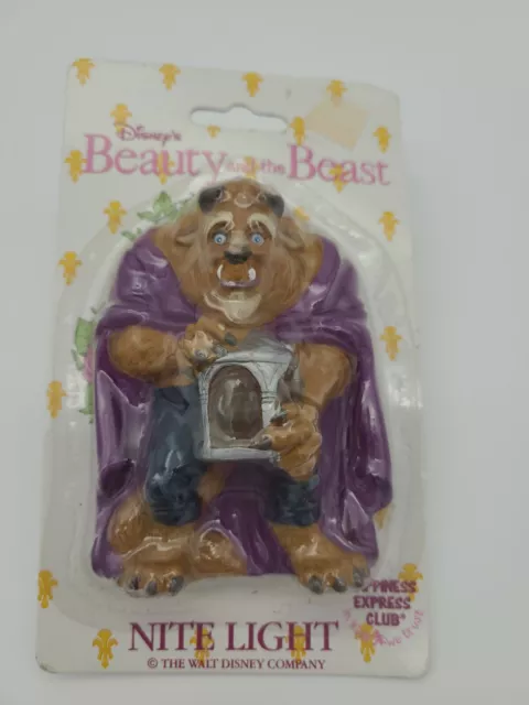 Vintage 1991 Disney’s BEAUTY AND THE BEAST Nite Light 4" Happiness Express Club