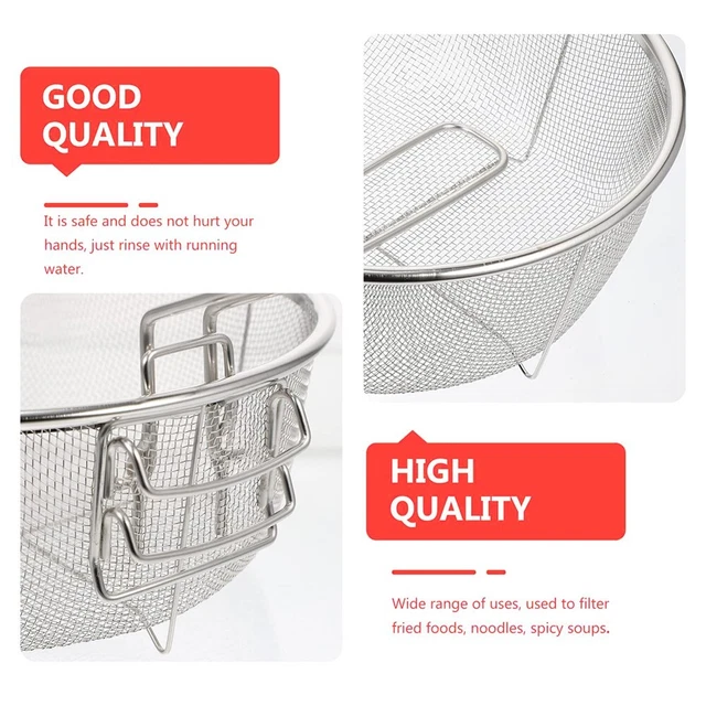 Stainless Steel Deep Fry Basket Round Wire High Quality With Detachable Handle
