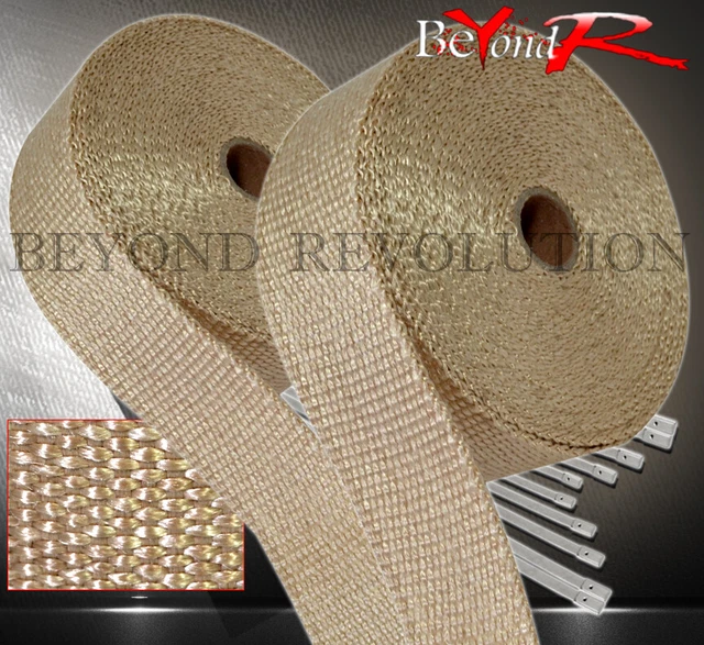 360"/30Ft Thermo Heat Wrap Sheild Cover Header Intake Manifold Titanium