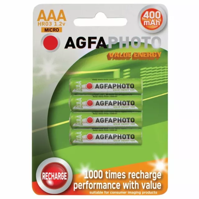 4 x AAA Solar Garden Light AGFAPHOTO 400 mAh Rechargeable 1.2V Batteries