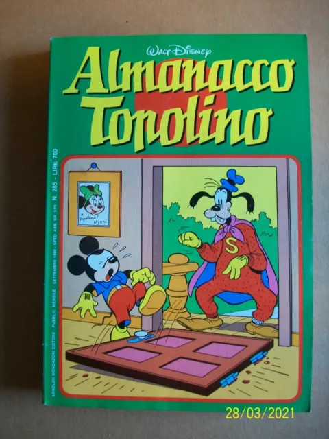 Almanacco Topolino =N° 285 = Settembre 1980 =Walt Disney = Albi D'oro= Mondadori