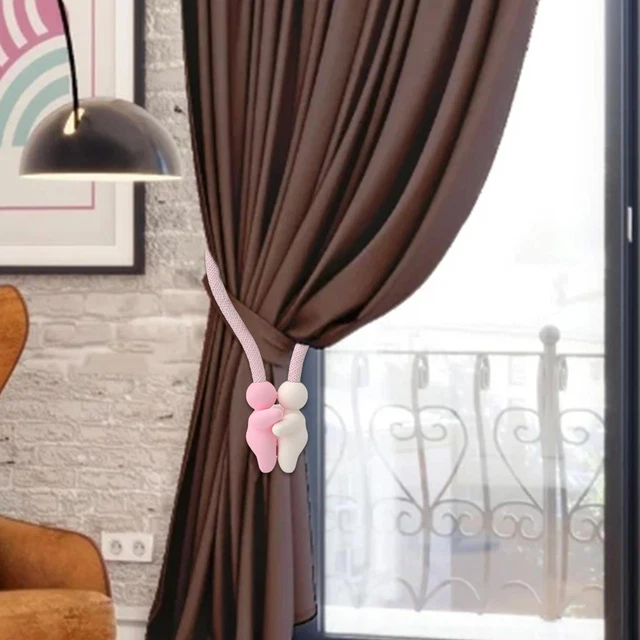 Magnetic Curtain Tiebacks Tie Backs Buckle Clips Weave Rope Holdbacks New