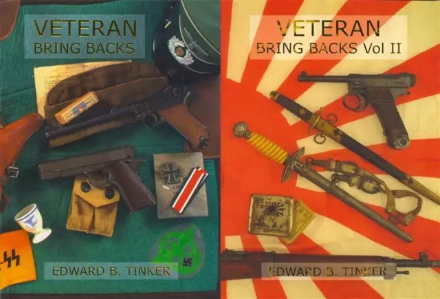 2 BOOK SET Veteran Bring Backs 1 & 2 - War Booty - Souvenir Weapons