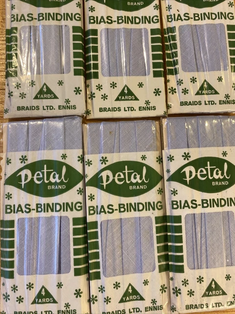 Cinta encuadernadora de sesgo azul vintage, lote de 30 rollos 4 yardas cada uno