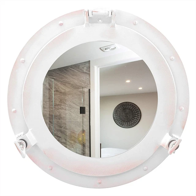 12 Inches Aluminum Ship's Porthole Mirror with Nickel Chrome Polished | Nautical