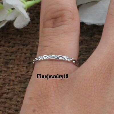 Solid 925 Sterling Silver Band Ring Statement Handmade Ring Gift Jewelry A2123