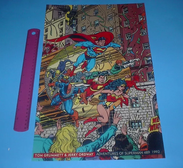 Dc Comics Adventures Of Superman Poster Pin Up W/ Shazam,Wonder Woman