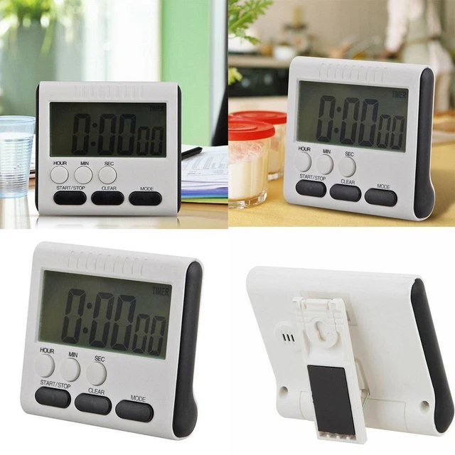 Magnetic LCD Digital Kitchen Cooking Large Timer Loud Alarm 8U9I Count-Down T3A4