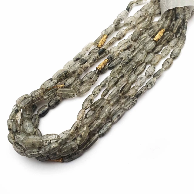 Rutile Quartz Forme Ovale Perles Gemme Lisse Collier Semi Précieux 45.7cm