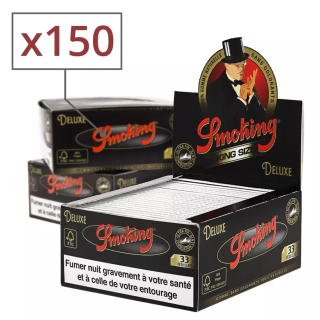 Pack de 3 boites de Feuilles à rouler Slim Smoking Black Deluxe