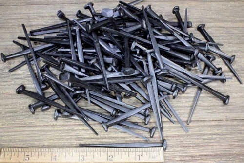 3" Rose Head 200 Nails Square Wrought Iron Vintage Spikes Antique Decorative