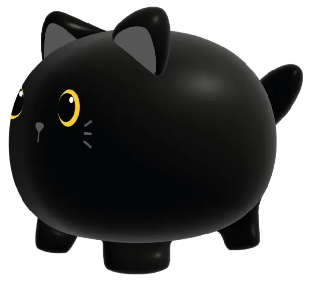 Salvadanaio In Plastica Black-Cat By I-Total 20X15X15 Cm