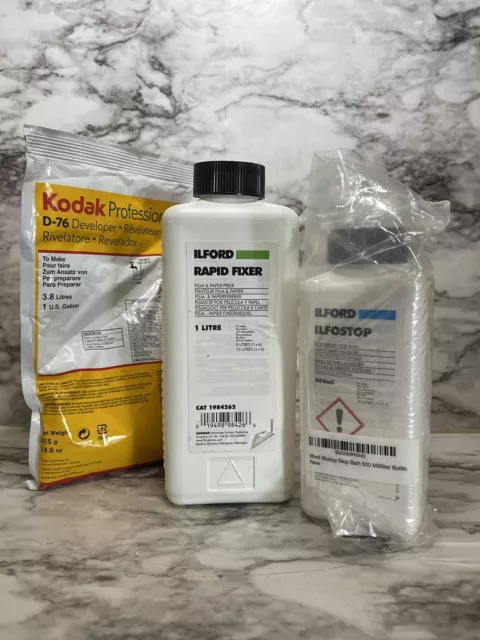 Kodak Ilford Film Chemicals Developer Photo Fixer Stop Bath Expired 2017