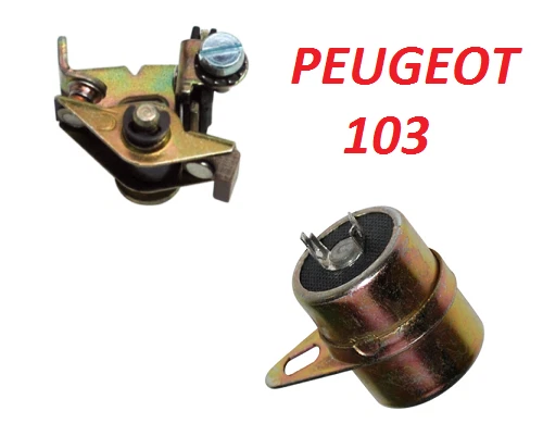 Peugeot 103 104 Capacitor Condenser + Contact Breaker Points Ignition Run Moped