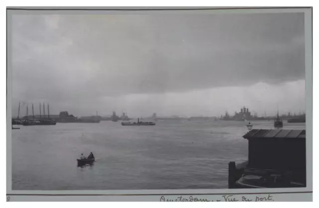 Pays-Bas, Amsterdam, Vue du port, Vintage print, circa 1895 Tirage vintage légen