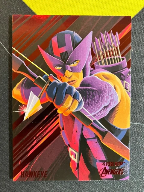 2022 Marvel Fleer Ultra Avengers Hawkeye Burgundy Foil 86/141 SP