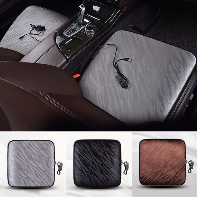 12V Heated Car Seat Cushion Cover Office Thickening USB Heating Warmer Chair Pad