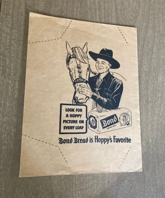 1950S HOPALONG CASSIDY Book Cover Bond Bread Advertising Excellent $9. ...