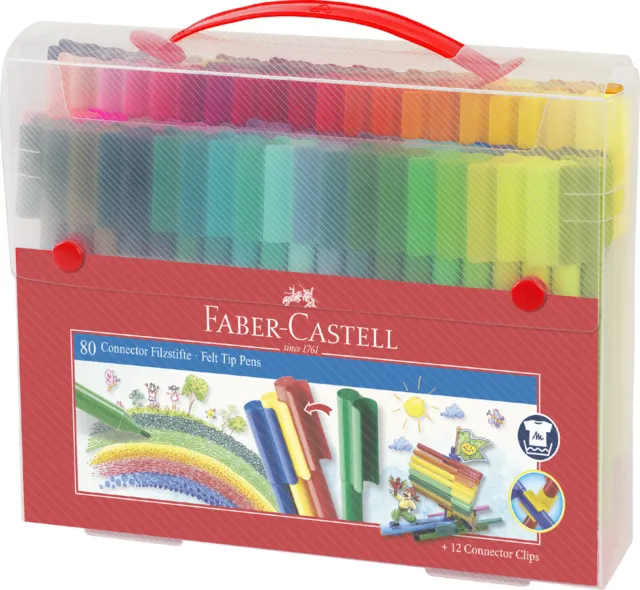 FABER-CASTELL Fasermaler CONNECTOR PEN 80er Koffer