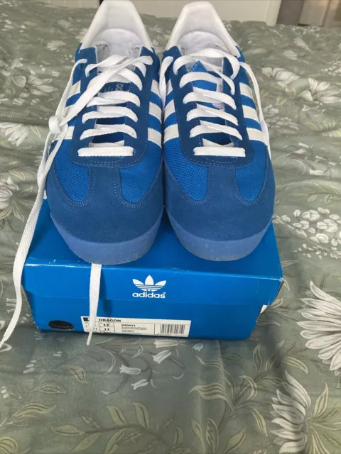 adidas Dragon Originals Mens Shoes Trainers Size 12 G50922  Blue Bird  White