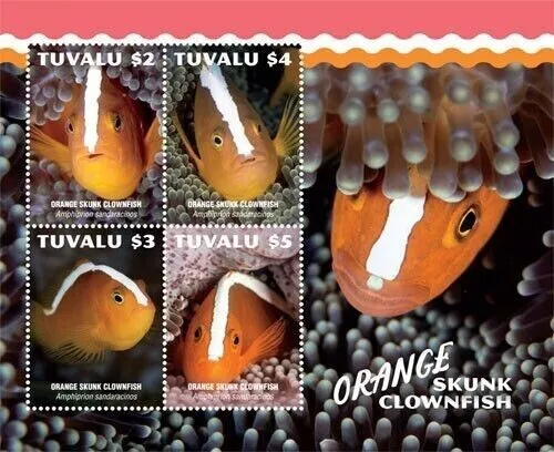 Tuvalu 2019 - Orange Skunk Clownfish - Sheetlet - MNH