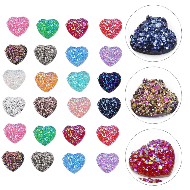 100pcs 12mm DIY Harz Patch flache Rückseite kreative Herzform Aufkleber Zubehör