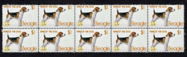 Beagle Year Of The Dog Strip Of 10 Mint Stamps 1