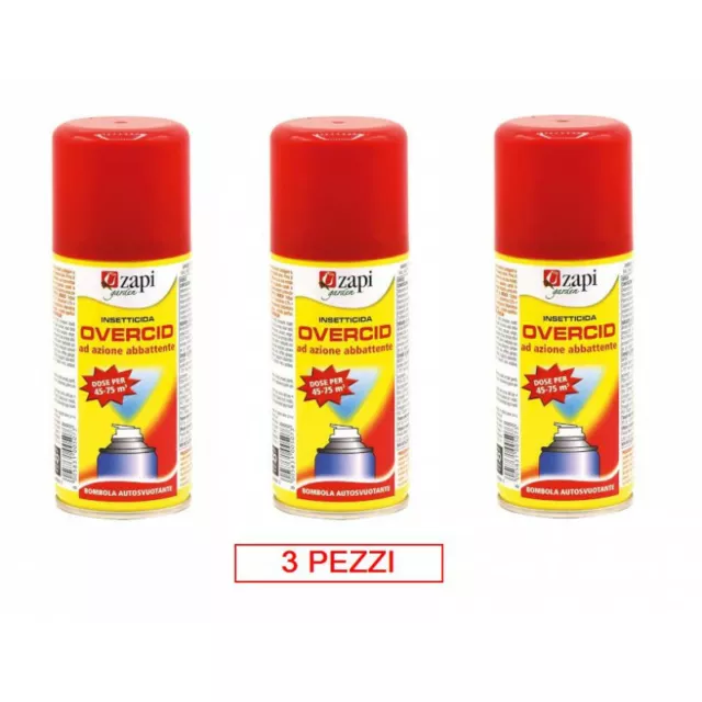 Zapi Ensemble 3 Pièces 421690 Overcid Insecticide Spray Auto Vidange 150 ML