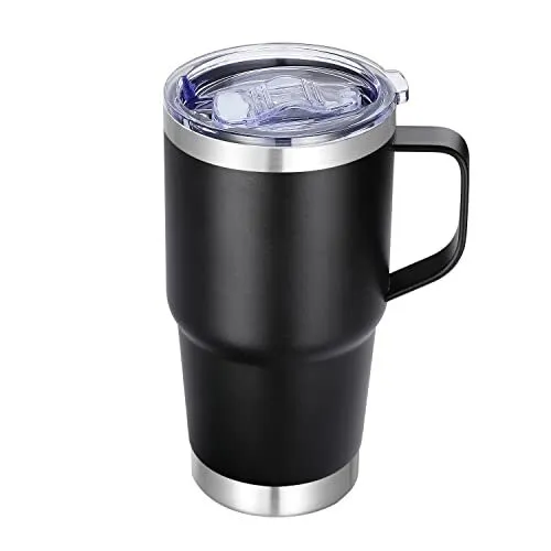 20 Oz Stainless Steel Tumbler with Handle Metal Insulated Coffee Travel Mug with