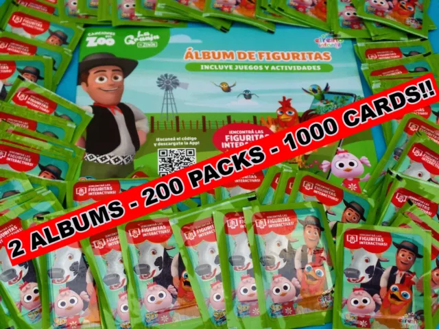 2 Álbumes La Granja De Zenon, 200 Paquetes (1000 Figuritas) ¡Interactivas educativas!