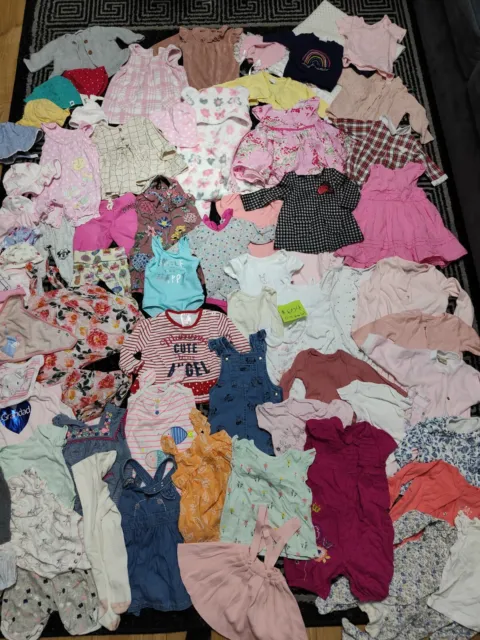 #654💜 Huge Bundle Of Baby Girl Clothes 0-3-6months NEXT GEORGE BLUEZOO J.LEWIS