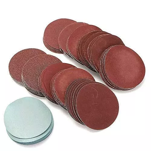 100Pcs 75mm Papier de Verre Ponçage Polissage Abrasif Disque Grain 80-3000