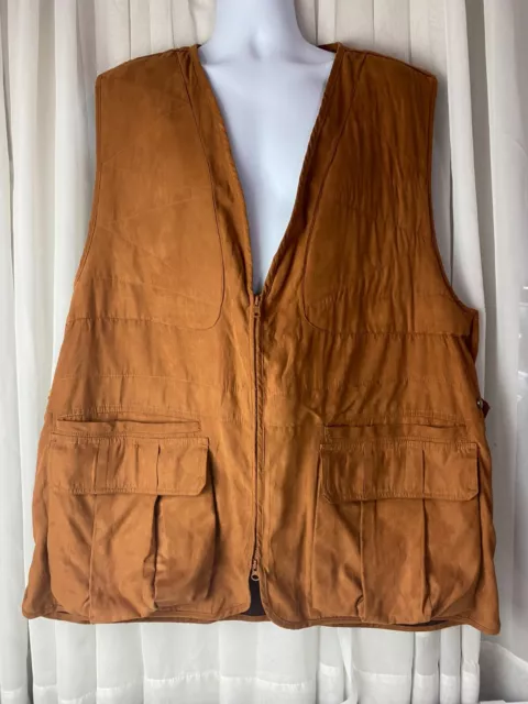 ORVIS Men's XXL Faux Suede Vest Field Hunting Shooting Outdoors Vented Fishing