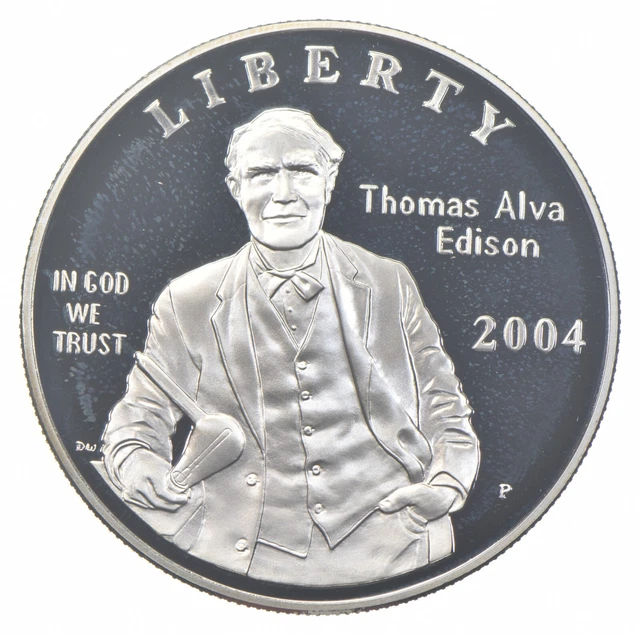 2004-P Proof Thomas Edison Commemorative Silver Dollar $1 *0796