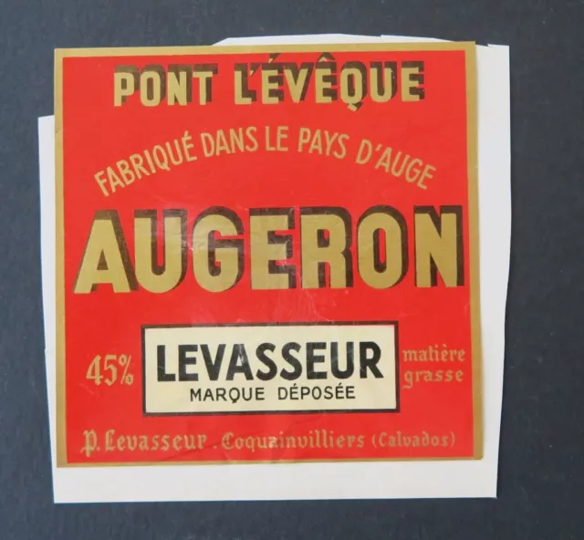 Etiquette fromage PONT L'EVEQUE AUGERON Levasseur Calvados cheese label 27