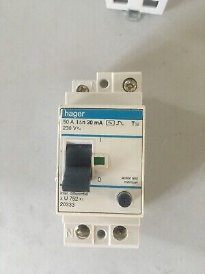 Hager Interrupteur différentiel 2P40A 30 mA type AC à vis bornes alignée Hager CDC748F 