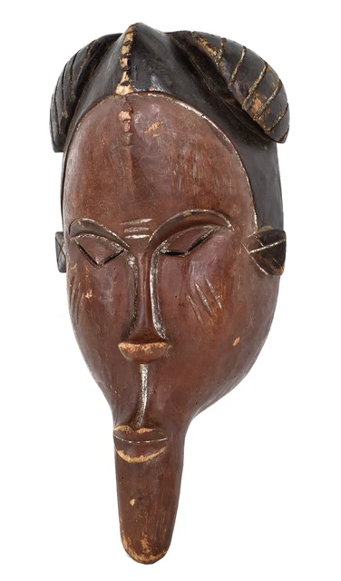 Chokwe Mask With Handle Wood Congo African Art