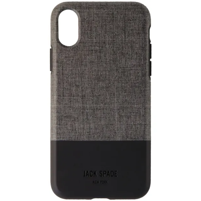 Jack Spade Color-Block Series Hybrid Case for iPhone X - Gray Fabric/Black