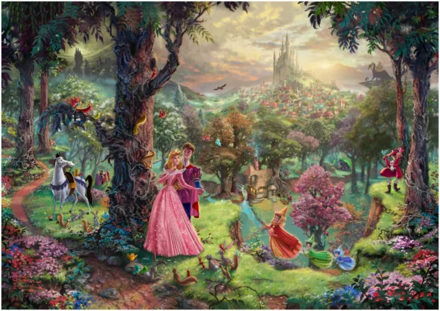 Disney Sleeping Beauty Cartoon Painting Large Art Framed Canvas Picture 20x30"