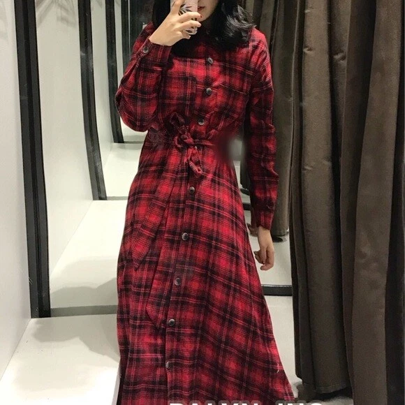 knee length dresses for ladies ZARA Golden Yellow Plaid Midi Sweater Dress Size S Black Rust White 3/ –  OrangeyPink
