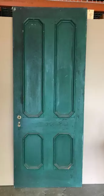 1 Antique Early Exterior 36x90 Decorative Solid Wood Door VTG Old 694-23B