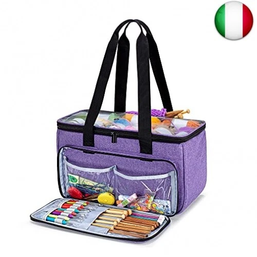 Yarwo Borsa per Lavoro a Maglia e Uncinetto, Borse da Trasporto per Lana