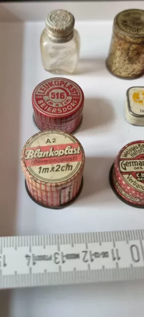 Konvolut antiker Miniatur Blechdosen Germaniaplast Apotheke Kaufmannsladen 2