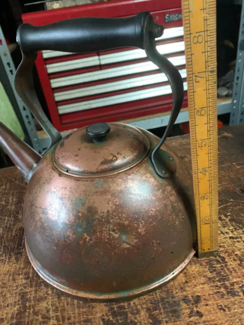 Vintage Copper Stove top Brass Kettle. Made in England 2