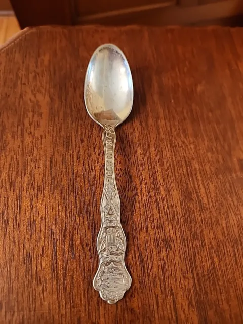 Vintage "KANSAS" Collectible Silverplate Souvenir Spoon, Wallace A-1-+