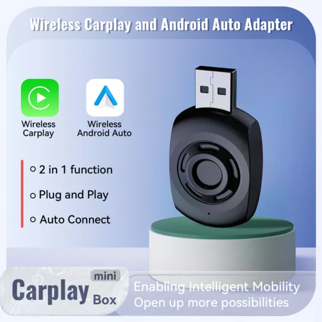 2 in 1 Wired To Wireless Car USB Adapter Carplay Dongle for iPhone& Android New
