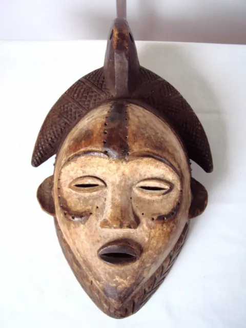 RARE ANTIQUE PUNU Vuvi  Igbo Ijo MASK African Carving Statue Kaolin!!