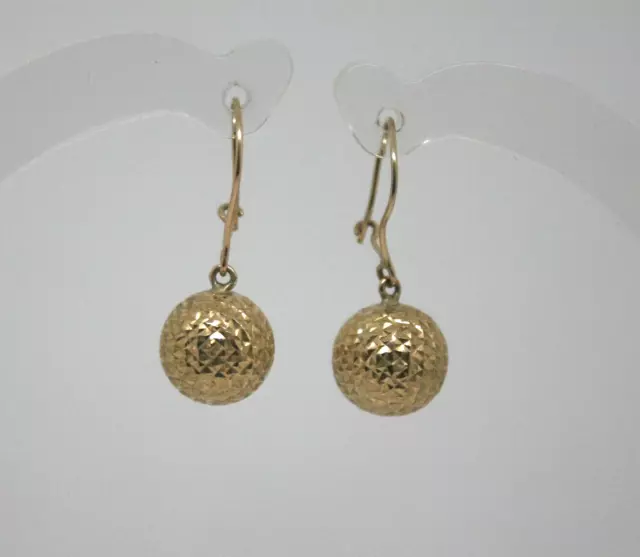 9ct Yellow Gold Faceted Bead Drop Earrings - Thames Hospice